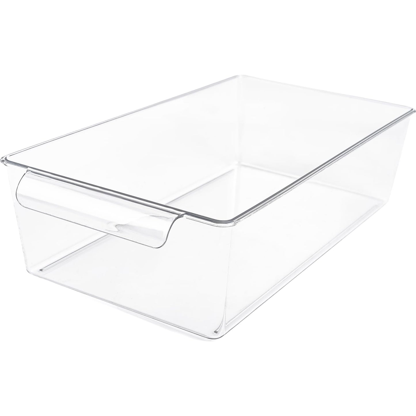 4 Pack 2-Tier Bathroom Under Sink Organizers and Storage - Clear Stackable Containers for Kitchen, Pantry, Vanity, Medicine Cabinet, Makeup, and Counter with Pull-Out Track