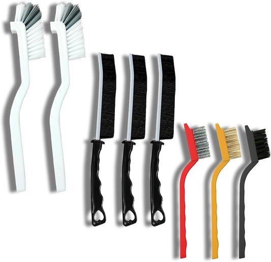 Crevice Cleaning Brush Set, Multi Purpose Hard Bristle Brushes for Deep Cleaning Gap, Kitchen, Bathroom, Grout, Sink, Corners, Tight Spaces, Bottle, Cup, Blender & More